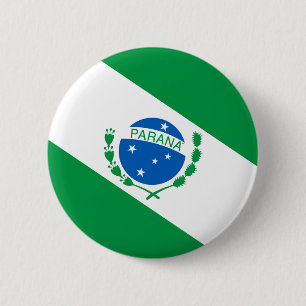 Badge Rond 5 Cm Drapeau du Paraná Brésil