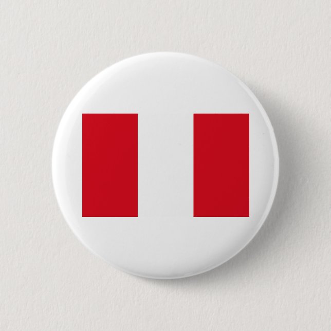 Badge Rond 5 Cm Drapeau du Pérou (Devant)