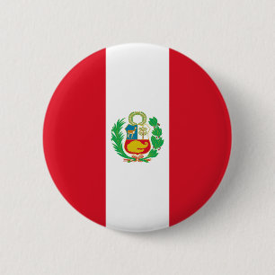 Badge Rond 5 Cm Drapeau du Pérou