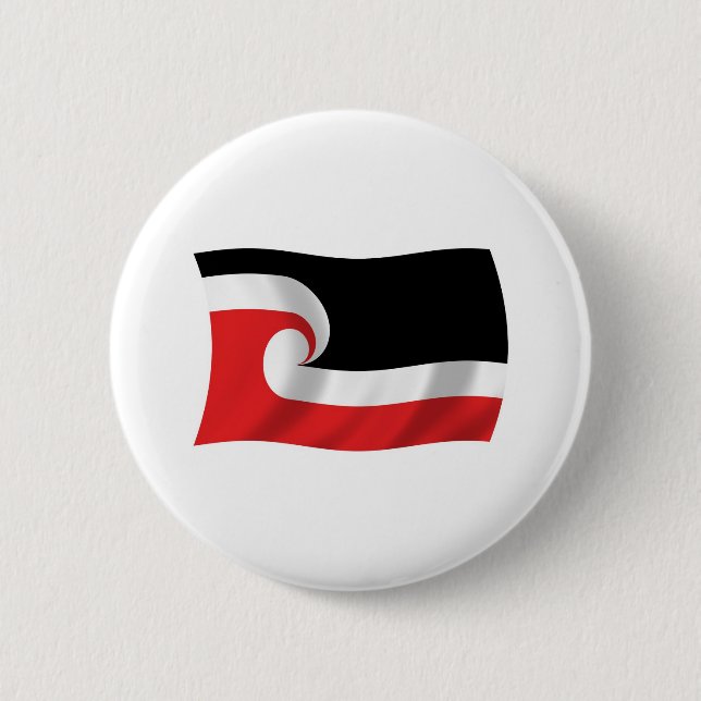 Badge Rond 5 Cm Drapeau du peuple maori Bouton (Devant)