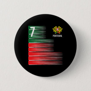Badge Rond 5 Cm Drapeau du Portugal Numéro 7 Fan de football Homme