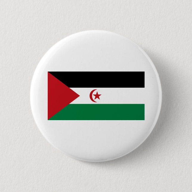 Badge Rond 5 Cm Drapeau du Sahara occidental (Devant)