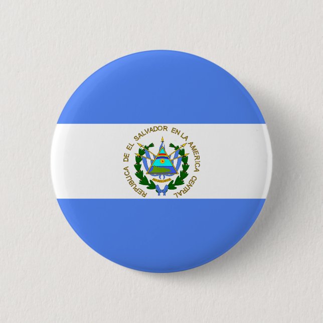 Badge Rond 5 Cm Drapeau du Salvador (Devant)