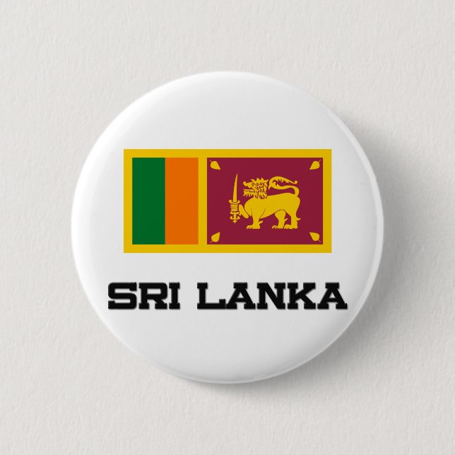 Badge Rond 5 Cm Drapeau du Sri Lanka (Devant)