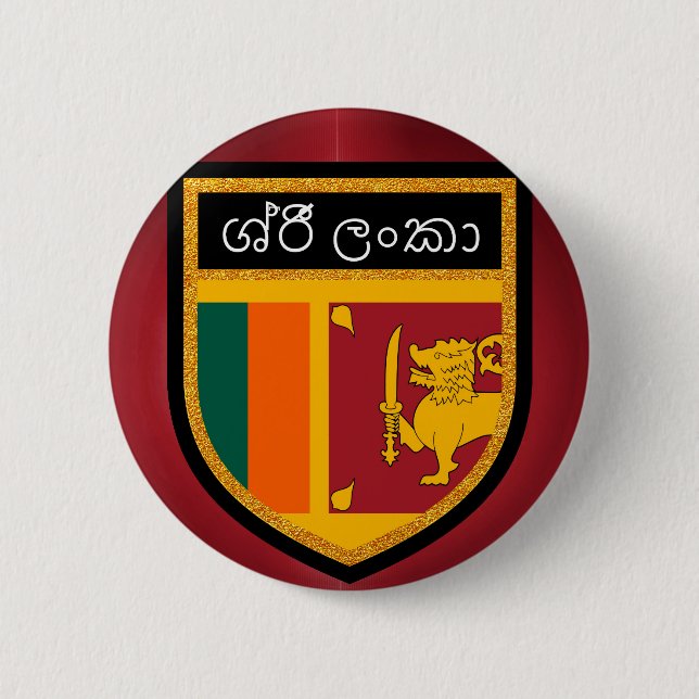 Badge Rond 5 Cm Drapeau du Sri Lanka (Devant)