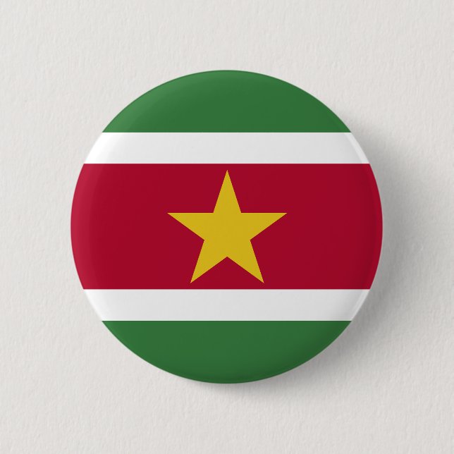 Badge Rond 5 Cm Drapeau du Suriname (Devant)