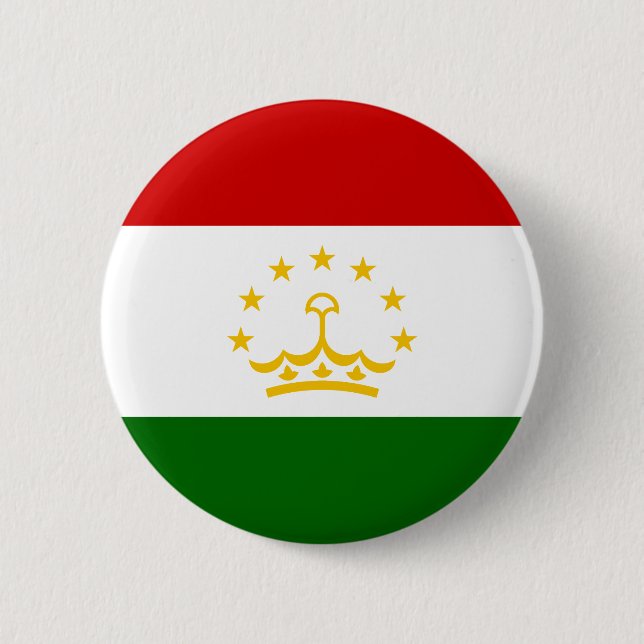 Badge Rond 5 Cm Drapeau du Tadjikistan (Devant)