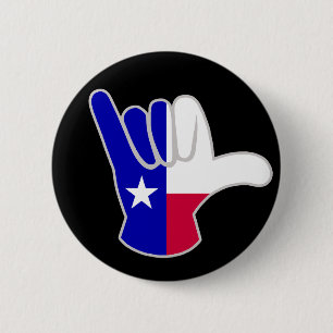 Badge Rond 5 Cm Drapeau du Texas Shaka