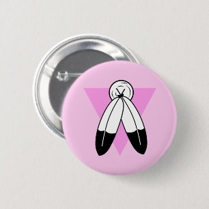 Badge Rond 5 Cm Drapeau du triangle rose Two-Spirit