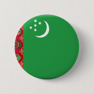 Badge Rond 5 Cm Drapeau du Turkménistan