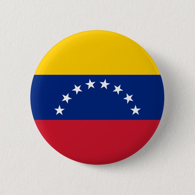 Badge Rond 5 Cm Drapeau du Venezuela (Devant)