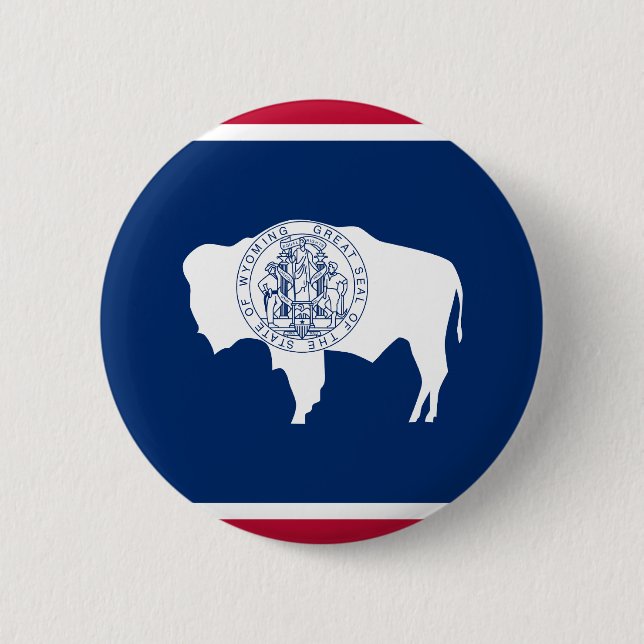 Badge Rond 5 Cm Drapeau du Wyoming (Devant)