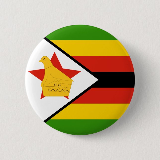 Badge Rond 5 Cm Drapeau du Zimbabwe (Devant)