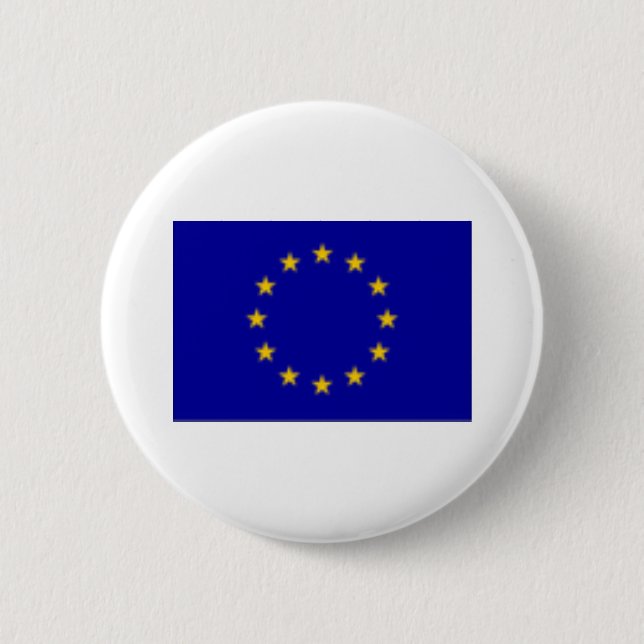 Badge Rond 5 Cm Drapeau d'UE (Devant)