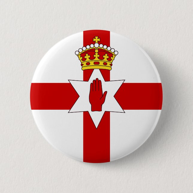 Badge Rond 5 Cm Drapeau d'ulster d'Irlande du Nord (Devant)