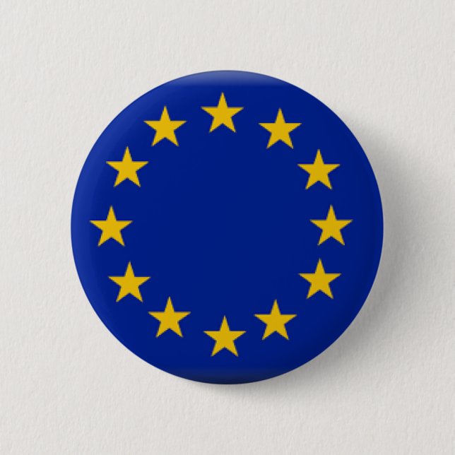 Badge Rond 5 Cm Drapeau d'Union européenne (Devant)
