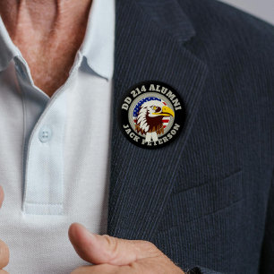 Badge Rond 5 Cm Drapeau Eagle Emblem USA   JD 214 Monogramme des a