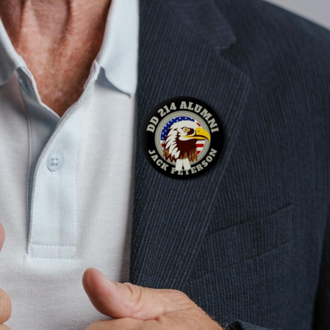 Badge Rond 5 Cm Drapeau Eagle Emblem USA | JD 214 Monogramme des a (Créateur téléchargé)