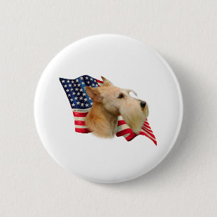 Badge Rond 5 Cm Drapeau écossais Terrier (blé)