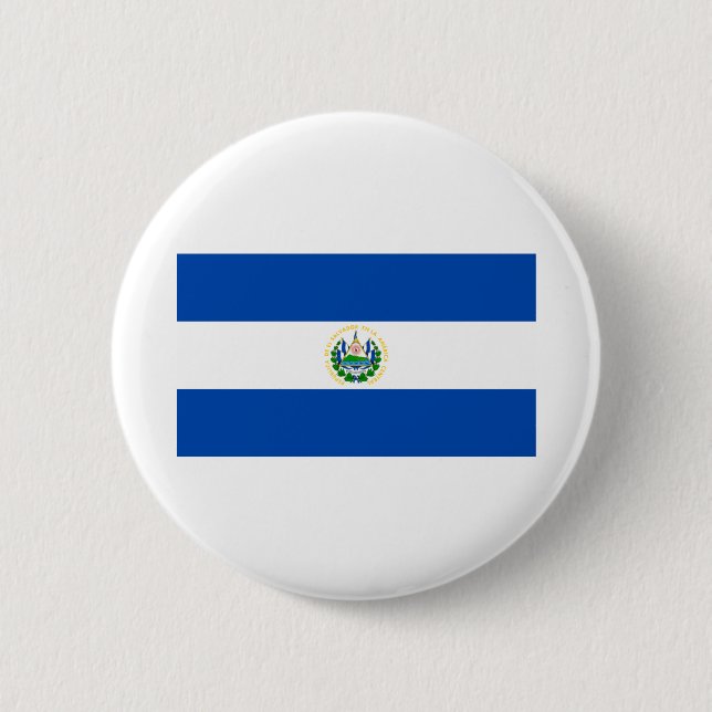 Badge Rond 5 Cm Drapeau El Salvador (Devant)
