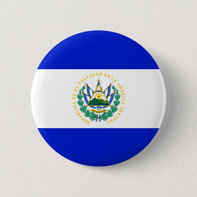 Badge Rond 5 Cm Drapeau El Salvador (Devant)