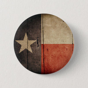 Badge Rond 5 Cm Drapeau en bois rocailleux du Texas