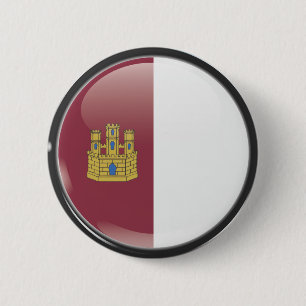 Badge Rond 5 Cm Drapeau et escudo de Castilla La Mancha