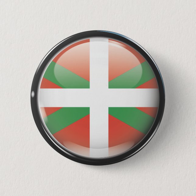 Badge Rond 5 Cm Drapeau et escudo d'Euskadi (Devant)