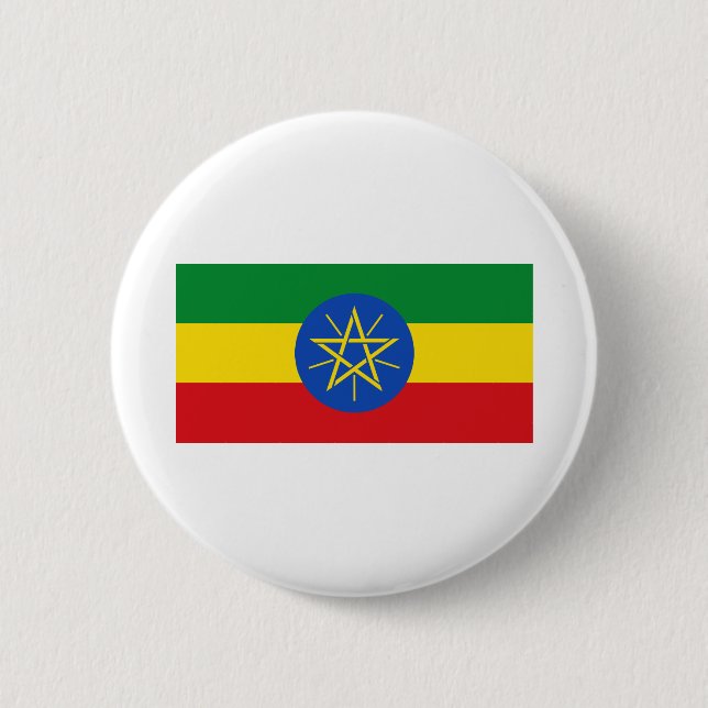 Badge Rond 5 Cm Drapeau Éthiopie (Devant)