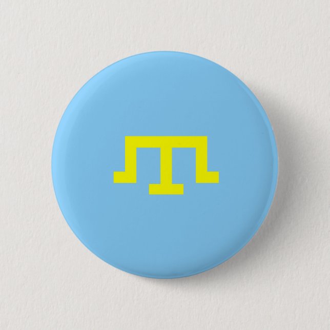 Badge Rond 5 Cm Drapeau ethnique de personnes tatars criméennes (Devant)