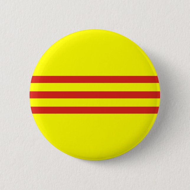 Badge Rond 5 Cm drapeau ethnique du Vietnam du Sud (Devant)