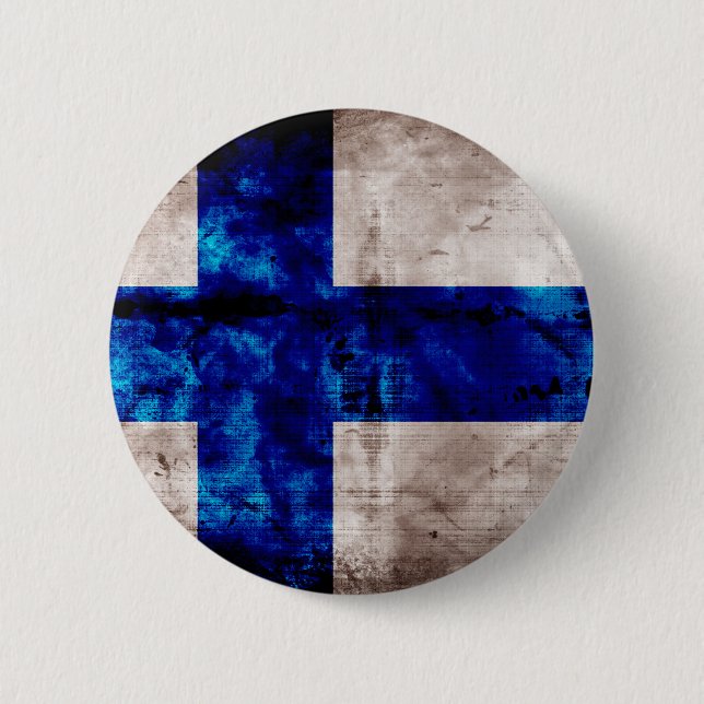 Badge Rond 5 Cm Drapeau finlandais (Devant)