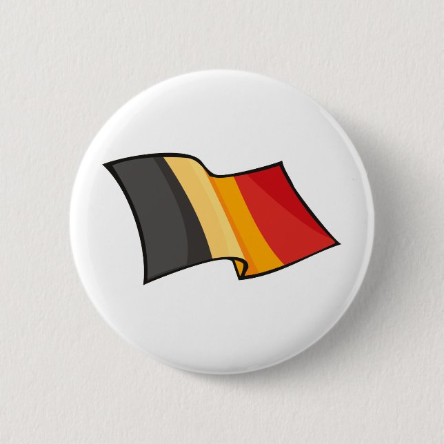 Badge Rond 5 Cm Drapeau frais de la Belgique (Devant)