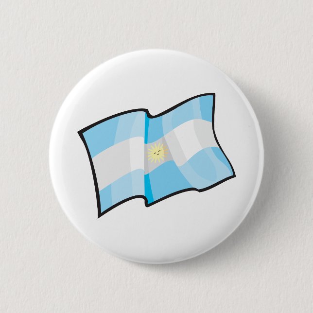 Badge Rond 5 Cm Drapeau frais de l'Argentine (Devant)