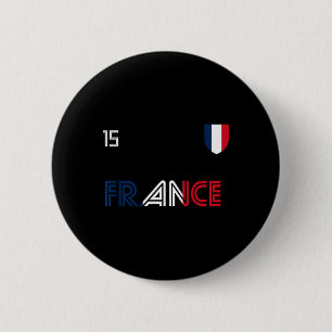Badge Rond 5 Cm Drapeau Français Football Rétro France