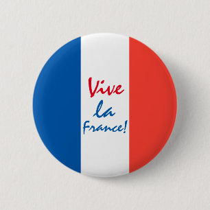 Badge Rond 5 Cm Drapeau français Vive La France personnalisable