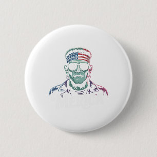 Badge Rond 5 Cm Drapeau Frankenstein Monster Lover Sungles Usa 4e