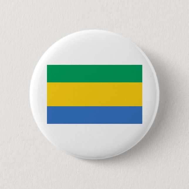 Badge Rond 5 Cm Drapeau Gabon (Devant)