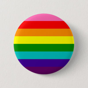 Badge Rond 5 Cm Drapeau Gay pride original Gilbert Baker Rainbow