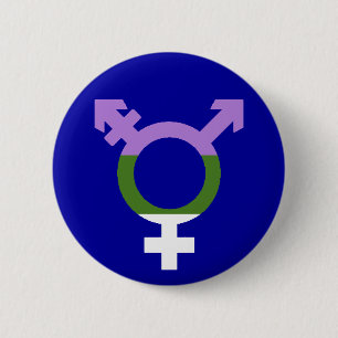 Badge Rond 5 Cm Drapeau Genderqueer Symbole Trans