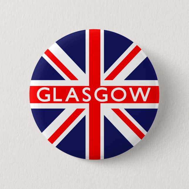 Badge Rond 5 Cm Drapeau Glasgow UK (Devant)