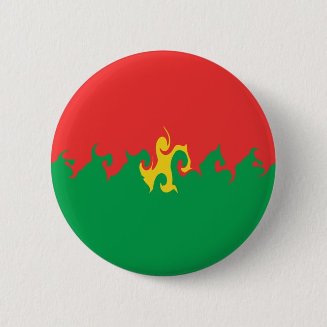 Badge Rond 5 Cm Drapeau Gnarly de Burkina Faso (Devant)