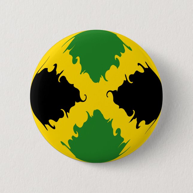 Badge Rond 5 Cm Drapeau Gnarly de la Jamaïque (Devant)