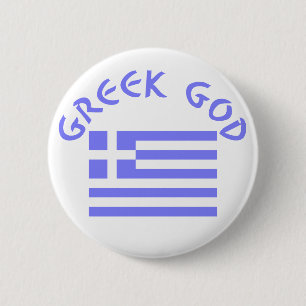 Badge Rond 5 Cm Drapeau grec de la Grèce Dieu grec