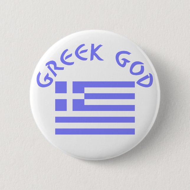 Badge Rond 5 Cm Drapeau grec de la Grèce Dieu grec (Devant)