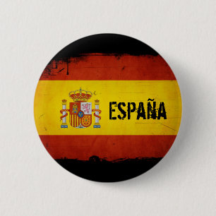 Badge Rond 5 Cm Drapeau grunge de l'Espagne de fierté espagnole