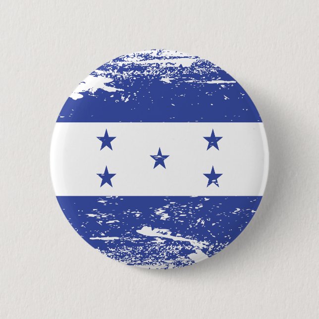 Badge Rond 5 Cm Drapeau grunge du Honduras (Devant)