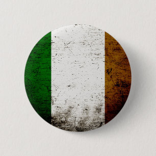 Badge Rond 5 Cm Drapeau grunge noir de l'Irlande
