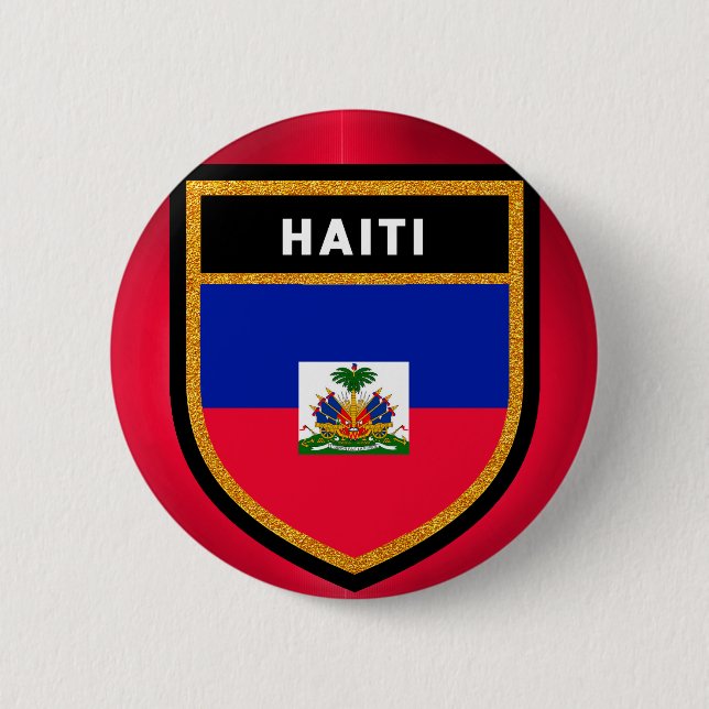 Badge Rond 5 Cm Drapeau Haïti (Devant)