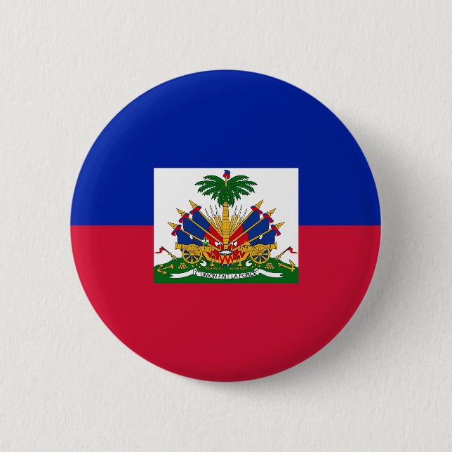Badge Rond 5 Cm Drapeau Haïti (Devant)